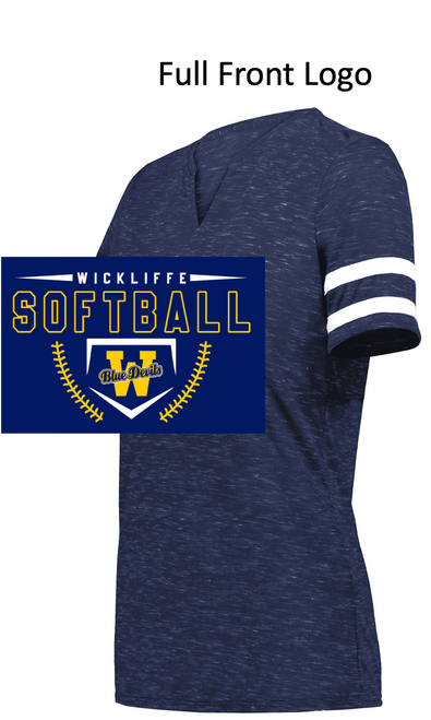 NAVY POLYESTER/COTTON LADIES T-SHIRT (LADIES) wicksoftsb