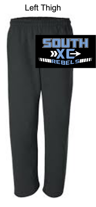 BLACK OPEN BOTTOM SWEATPANTS WITH POCKET (YOUTH AND ADULT) southxc
