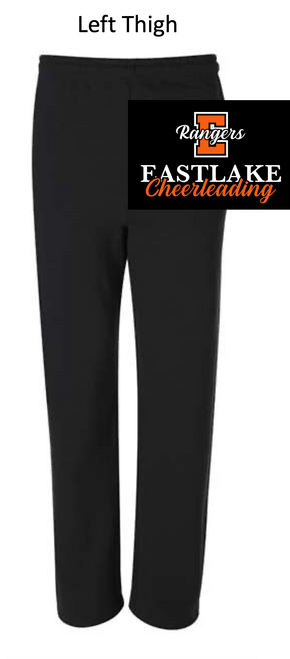 BLACK OPEN BOTTOM SWEATPANTS WITH POCKET (ADULT) emschthigh
