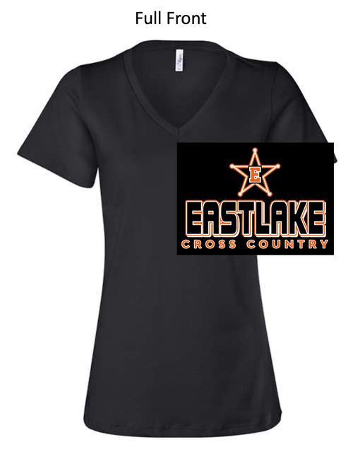 BLACK LADIES VNECK T-SHIRT  (LADIES) emsxc