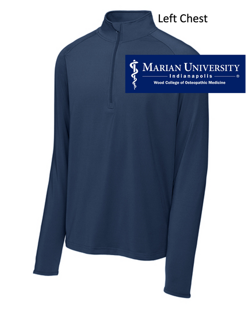 NAVY POLYESTER LONG SLEEVE 1/4 ZIPPER  (ADULT AND LADIES)  marian