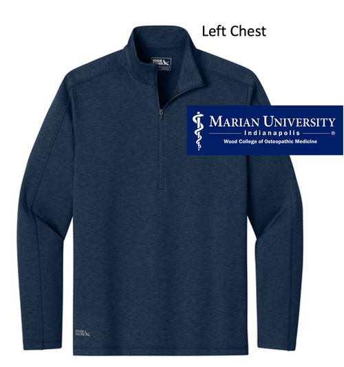 NAVY EDDIE BAUER POLYESTER SPANDEX FLEECE 1/4 ZIPPER LONG SLEEVE (ADULT AND LADIES)  marian