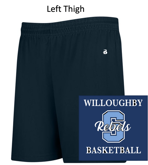 NAVY LADIES POLYESTER SHORT (LADIES) wargbbthigh