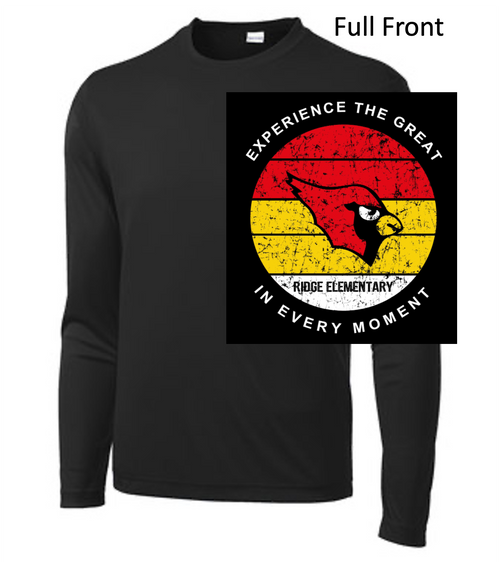 BLACK PERFORMANCE TEE - LONG SLEEVE (ADULT AND YOUTH) ridgecircle