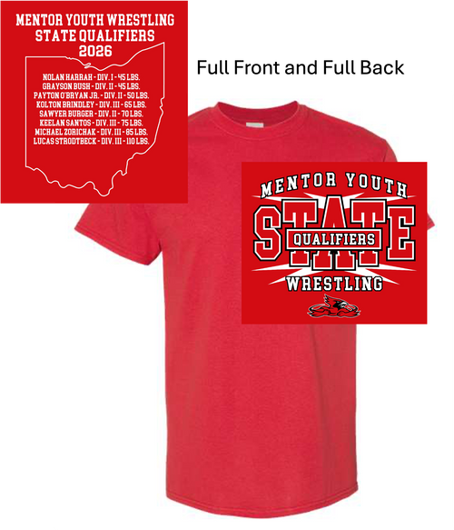 RED SHORT SLEEVE COTTON T-SHIRT (ADULT AND YOUTH) menyouthwrstate