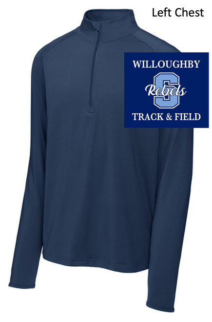 NAVY POLYESTER 1/4 ZIPPER -LONG SLEEVE (ADULT AND LADIES)  wartflc