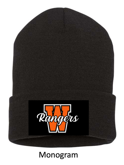 BLACK KNIT BEANIE HAT (ONE SIZE) lantfmono