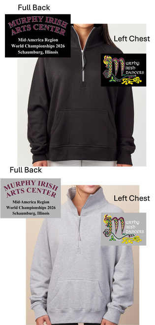 COTTON POLYESTER FLEECE 1/2 ZIPPER -LONG SLEEVE (ADULT AND LADIES) murphymurlcworldbk