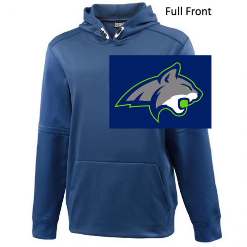 NAVY PERFORMANCE FLEECE HOODIE  (ADULT AND YOUTH) bobcatcatonly