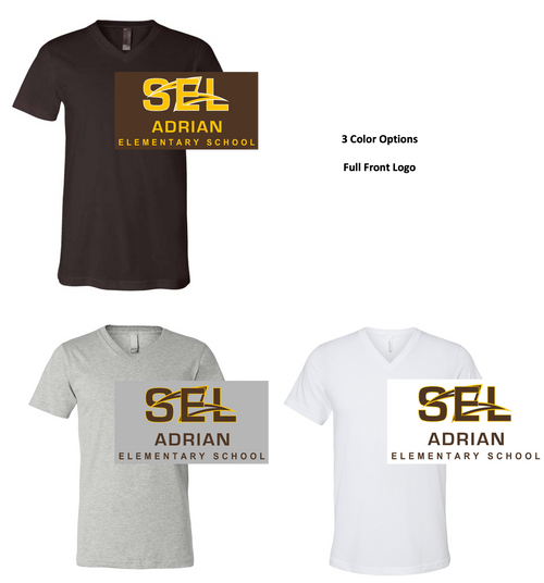 RINGSPUN/POLY SHORT SLEEVE VNECK T-SHIRT (ADULT) adrianadrian