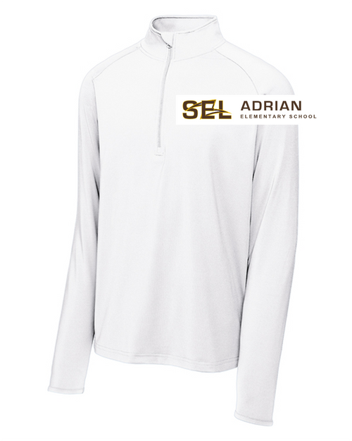WHITE POLYESTER 1/4 ZIPPER -LONG SLEEVE (ADULT AND LADIES)  adrianlc