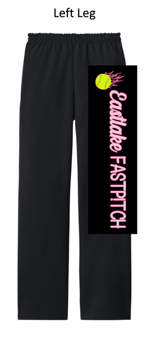 BLACK OPEN BOTTOM SWEATPANTS WITH POCKET (ADULT) eastleagleg