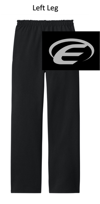 BLACK OPEN BOTTOM SWEATPANTS WITH POCKET (ADULT) eastleagthighgrey