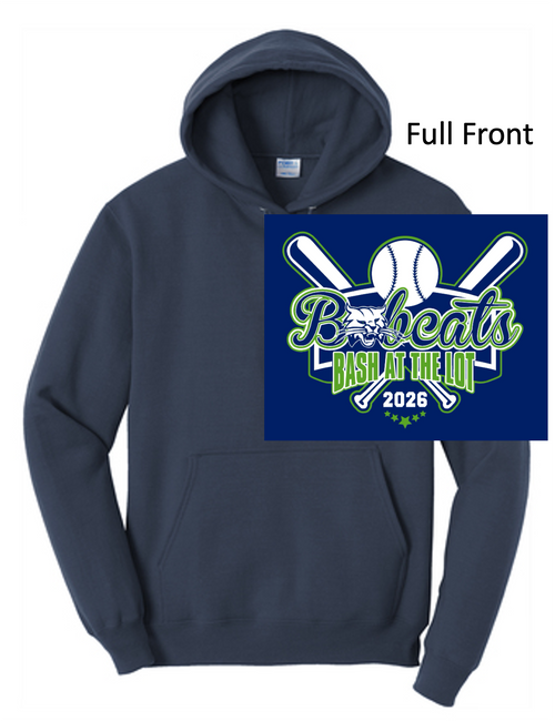 NAVY HOODED 50/50 SWEATSHIRT (YOUTH AND ADULT) bobcatbash