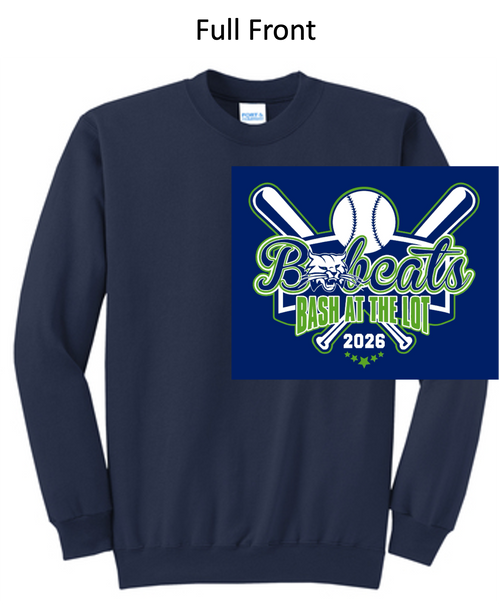 NAVY  CREW 50/50 SWEATSHIRT (YOUTH AND ADULT) bobcatbash