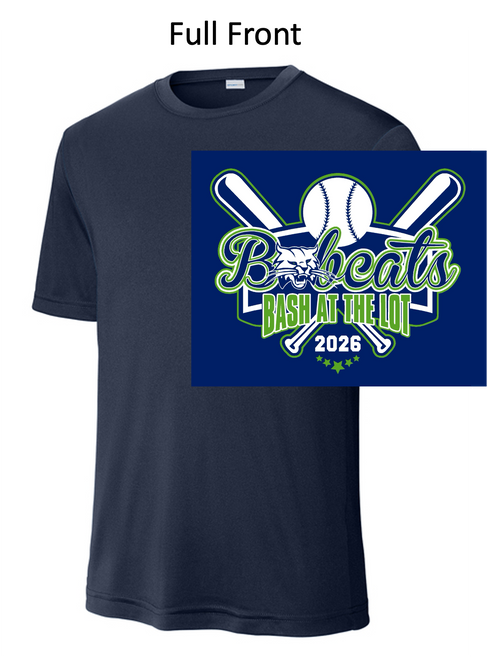 NAVY PERFORMANCE TEE - SHORT SLEEVE (ADULT AND YOUTH) bobcatbash