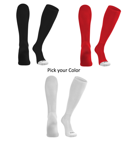 OVER THE CALF TUBE SOCK WITH WHITE TOE (4 SIZES) hargsoc