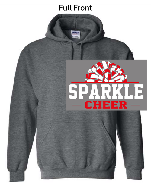DARK HEATHER HOODED SWEATSHIRT (YOUTH and ADULT) sparkchhalfpom
