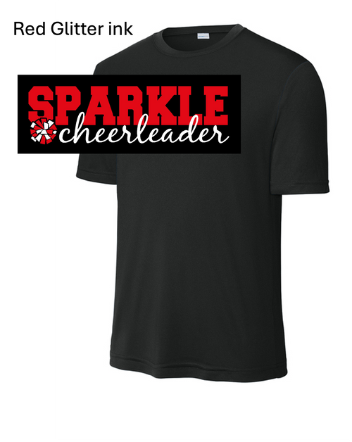 BLACK PERFORMANCE TEE - SHORT SLEEVE (YOUTH  AND ADULT) sparkchglitscript