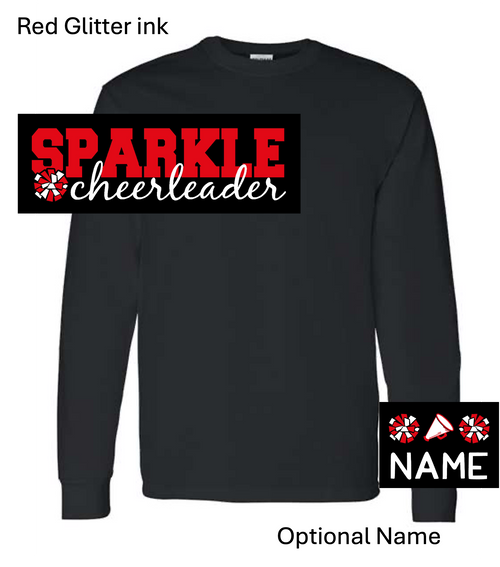 BLACK LONG SLEEVE T-SHIRT (YOUTH AND ADULT) sparkchglitscript