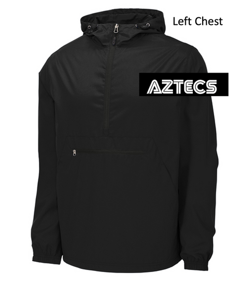 BLACK PACKABLE ANORAK JACKET (ADULT) aztecslcmono