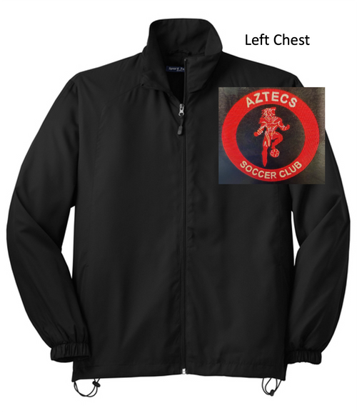 BLACK FULL ZIPPER WIND JACKET (ADULT) aztecslcmono