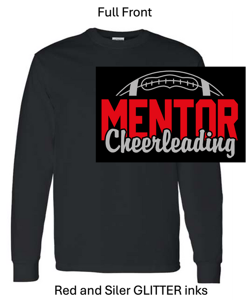 BLACK LONG SLEEVE T-SHIRT ***GLITTER INK*** (YOUTH AND ADULT)  menyouthch