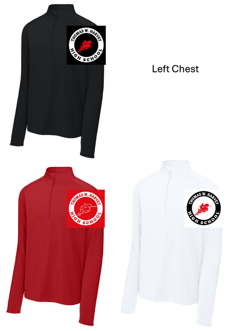 POLYESTER 1/4 ZIPPER -LONG SLEEVE (ADULT AND LADIES) harboosthslc