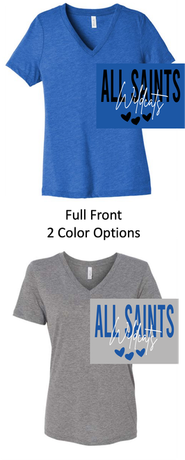LADIES VNECK T-SHIRT  (LADIES) allsaintheart