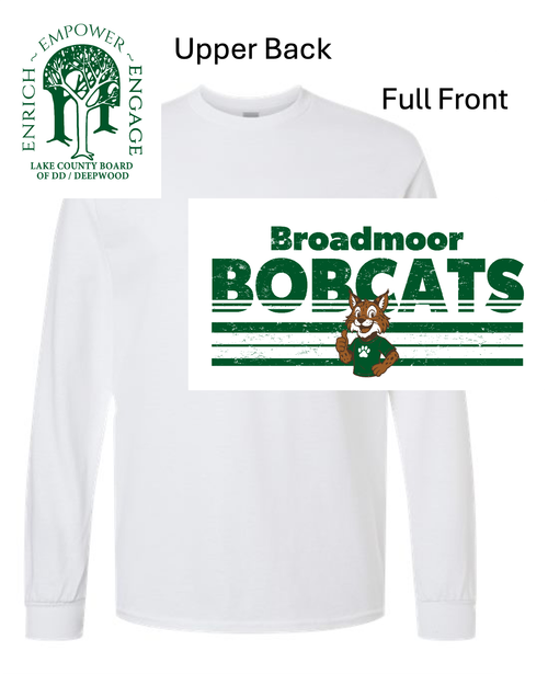 WHITE LONG SLEEVE T-SHIRT (YOUTH AND ADULT) broadmoorcat