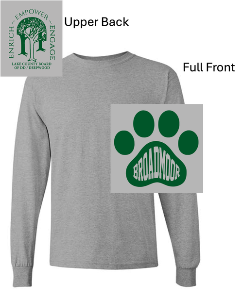 SPORT GREY LONG SLEEVE T-SHIRT (YOUTH AND ADULT) broadmoopaw
