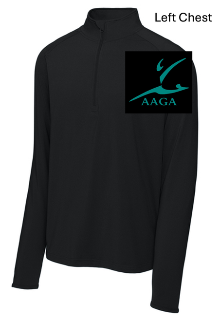 BLACK POLYESTER 1/4 ZIPPER -LONG SLEEVE (ADULT AND LADIES)  aagboostlc