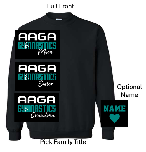 BLACK CREW SWEATSHIRT (YOUTH AND ADULT) aagboostfamily