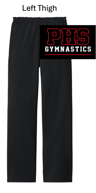 BLACK OPEN BOTTOM SWEATPANTS WITH POCKET (ADULT) perrygymthigh