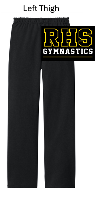 BLACK OPEN BOTTOM SWEATPANTS WITH POCKET (ADULT) rivergymthigh