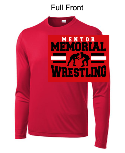 RED PERFORMANCE TEE - LONG SLEEVE (ADULT AND YOUTH)  memwr