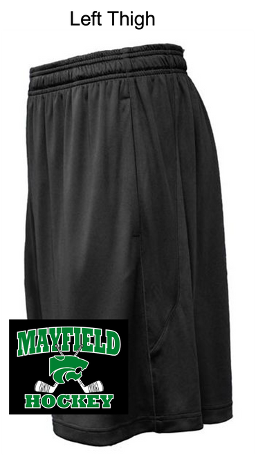 BLACK POLYESTER SHORTS WITH POCKET (YOUTH AND ADULT) mhshoc