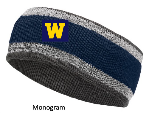 NAVY AND CARBON KNIT HEADBAND (ONE SIZE) wicksoftmono