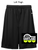 BLACK POLYESTER 7" SHORTS  (YOUTH AND ADULT) emsten