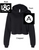 BLACK CROPPED FLEECE HOODIE (LADIES) l&g