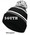 BLACK AND WHITE ACRYLIC KNIT POM POM HAT (ONE SIZE) southsoc