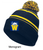 NAVY AND GOLD ACRYLIC KNIT POM POM HAT (ONE SIZE) wickbbbmono