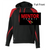 BLACK WITH RED COTTON/POLYESTER FLEECE HOOIDE (YOUTH AND ADULT) mhsten2