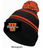 BLACK AND ORANGE ACRYLIC KNIT POM POM HAT (ONE SIZE) langbb
