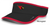 BLACK WITH RED VISOR (ONE SIZE) mhsxc