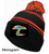 BLACK AND ORANGE ACRYLIC KNIT POM POM HAT (ONE SIZE) tropics