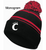 BLACK AND RED ACRYLIC KNIT POM POM HAT (ONE SIZE) bearcat