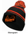 BLACK AND ORANGE ACRYLIC KNIT POM POM HAT (ONE SIZE) lanbbbmono