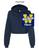 NAVY CROPPED FLEECE HOODIE (LADIES) wickcheerw