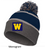 NAVY AND CARBON KNIT POM POM HAT (ONE SIZE) wicksoftmono